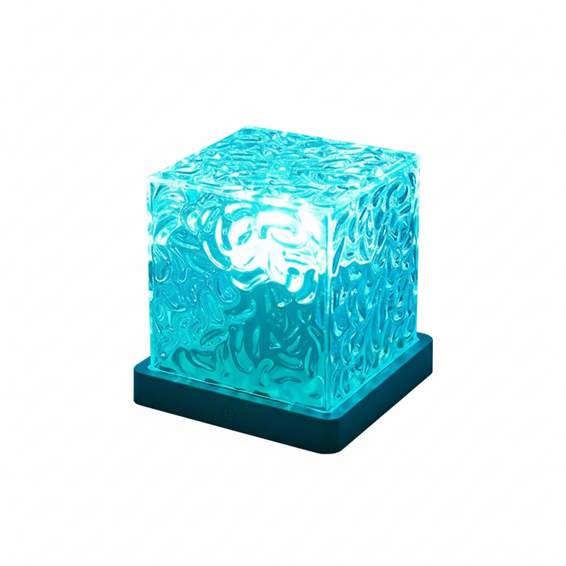 Luminária de Cristal Noturna Dinâmica com Projeção da aurora boreal